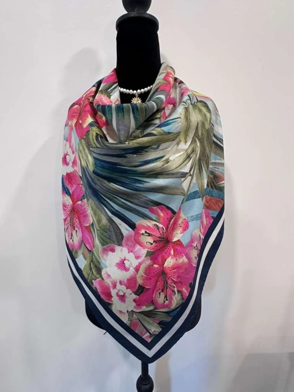 Unbranded Silk Scarf Floral Hand Rolled